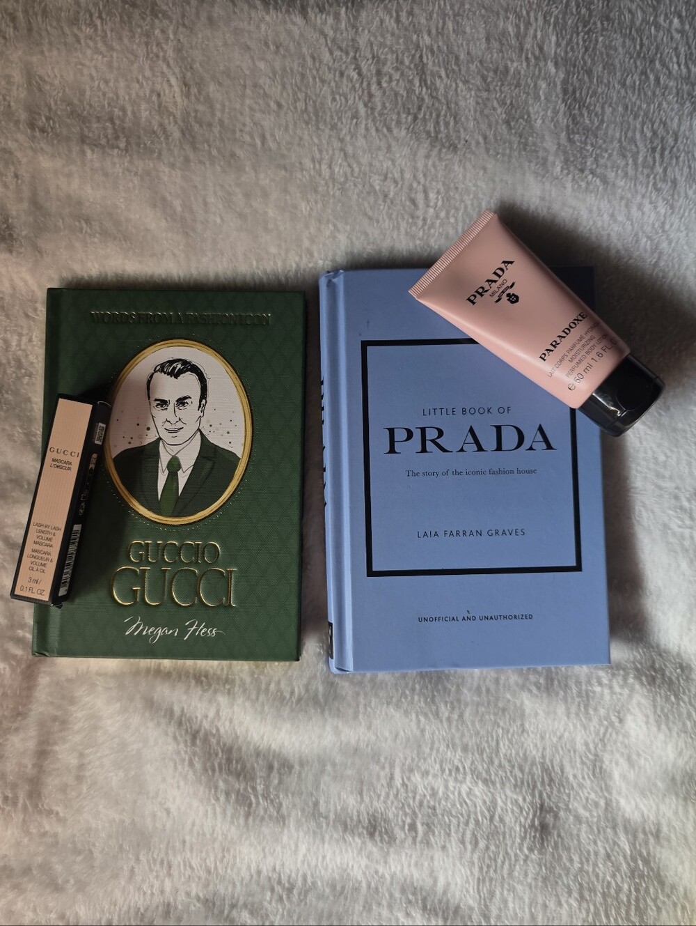 Gucci Marscara Prada Lotion And Gucci And Prada Books